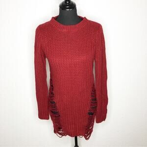 Thirty 6 Point 5 36.5 dark red distressed sweater tunic size Small / Medium S/M
